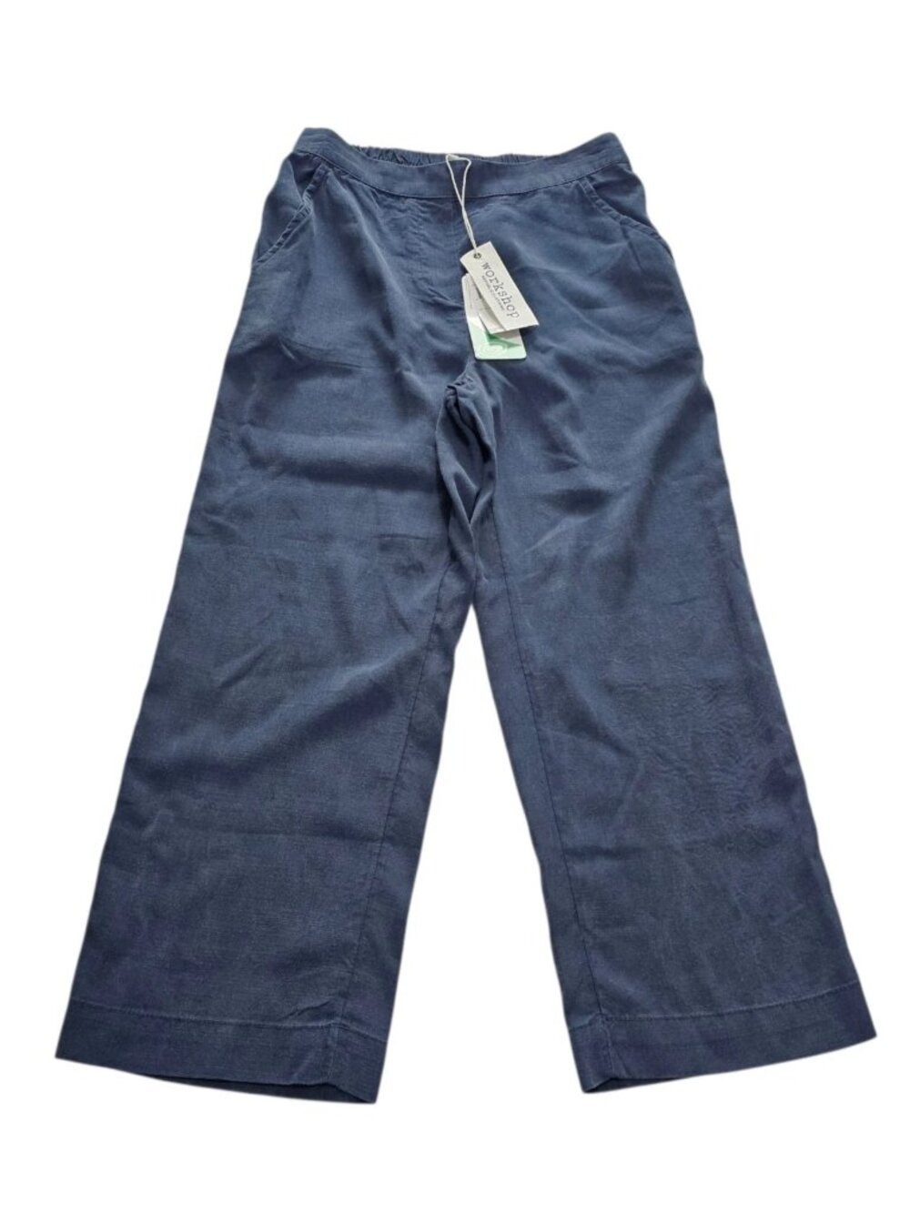 Workshop Republic Navy Blue Nautical Tencel Chino Cropped Pants Size XS - Picture 2 of 7